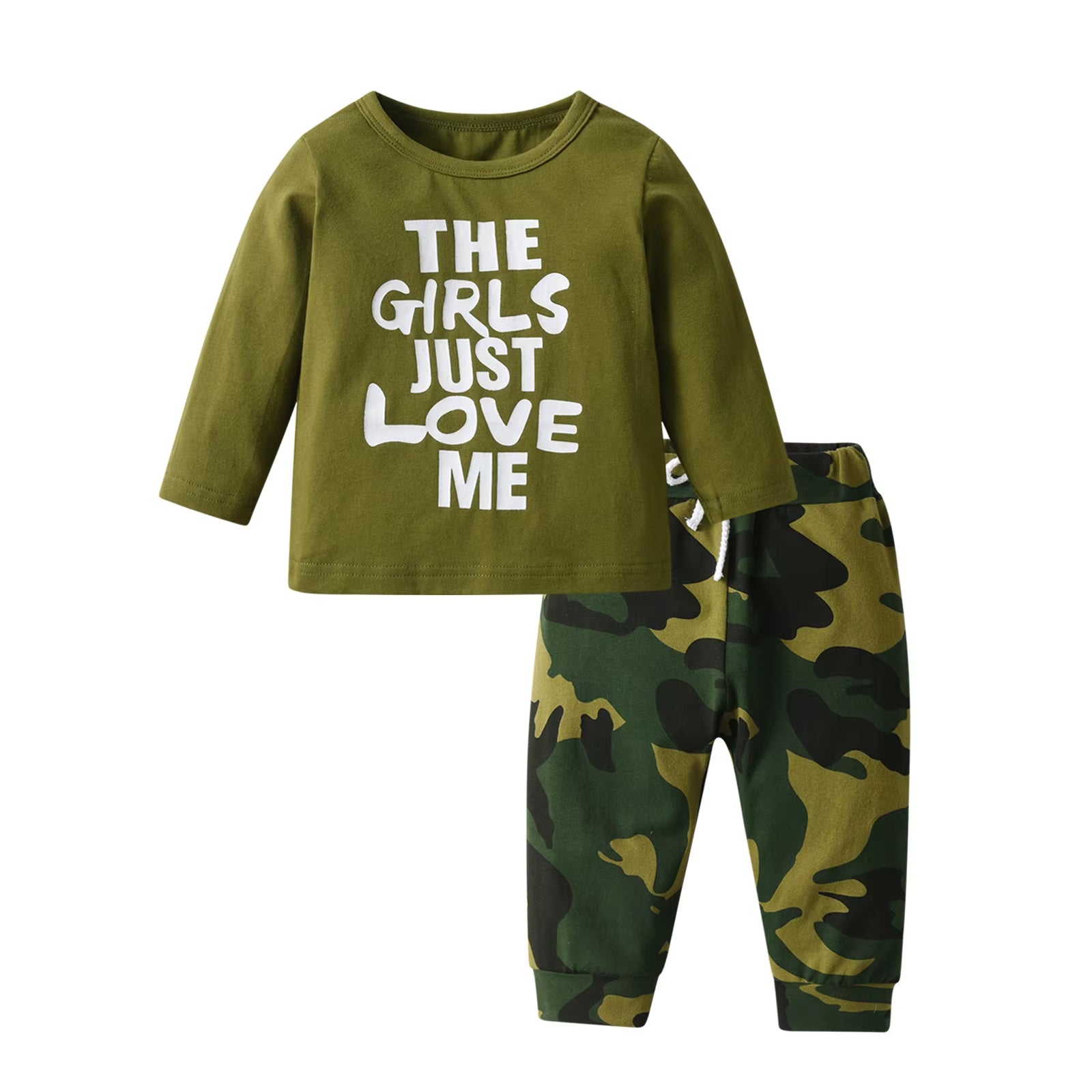 Infant Baby Boys Girls Clothes Newborn Autumn Long Sleeve Letter Cotton Tops Casual Pants Toddler Clothing Outfit Set Fall 0-24M