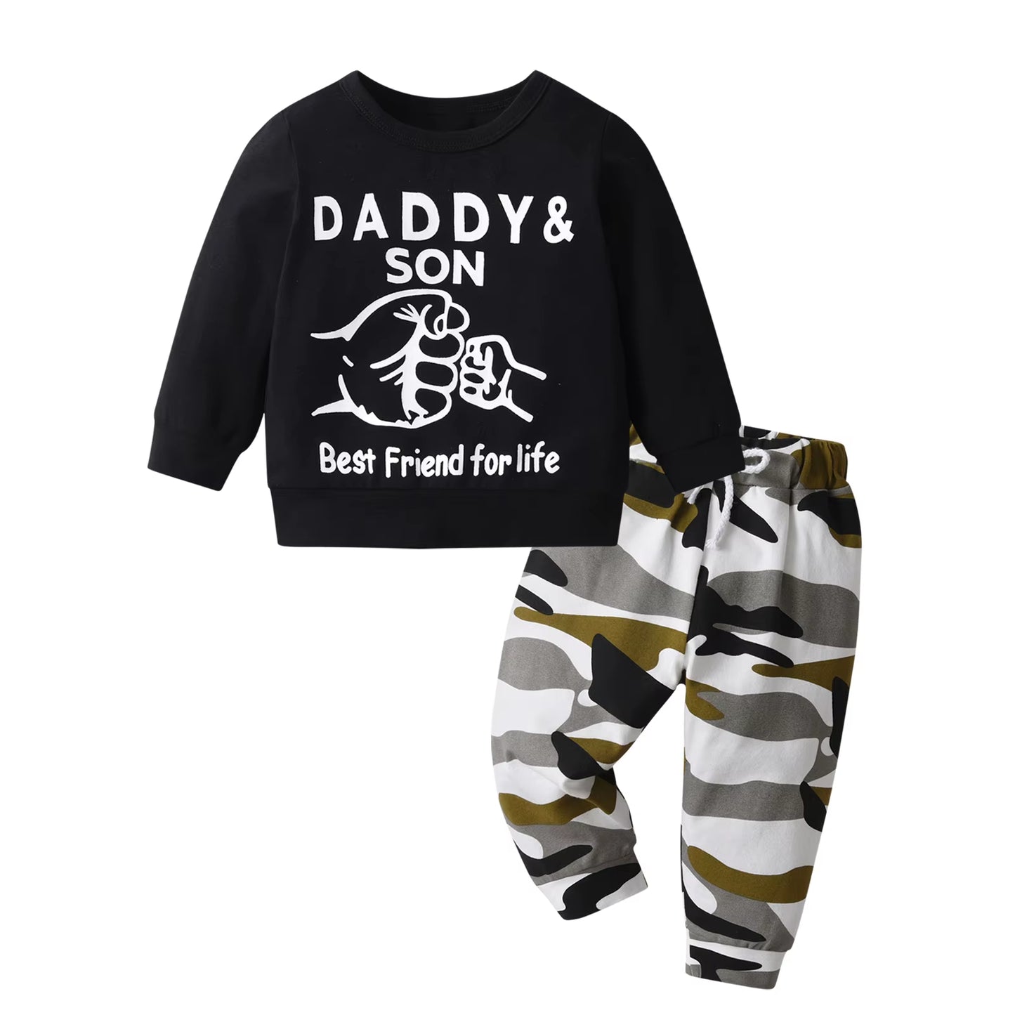 Infant Baby Boys Girls Clothes Newborn Autumn Long Sleeve Letter Cotton Tops Casual Pants Toddler Clothing Outfit Set Fall 0-24M