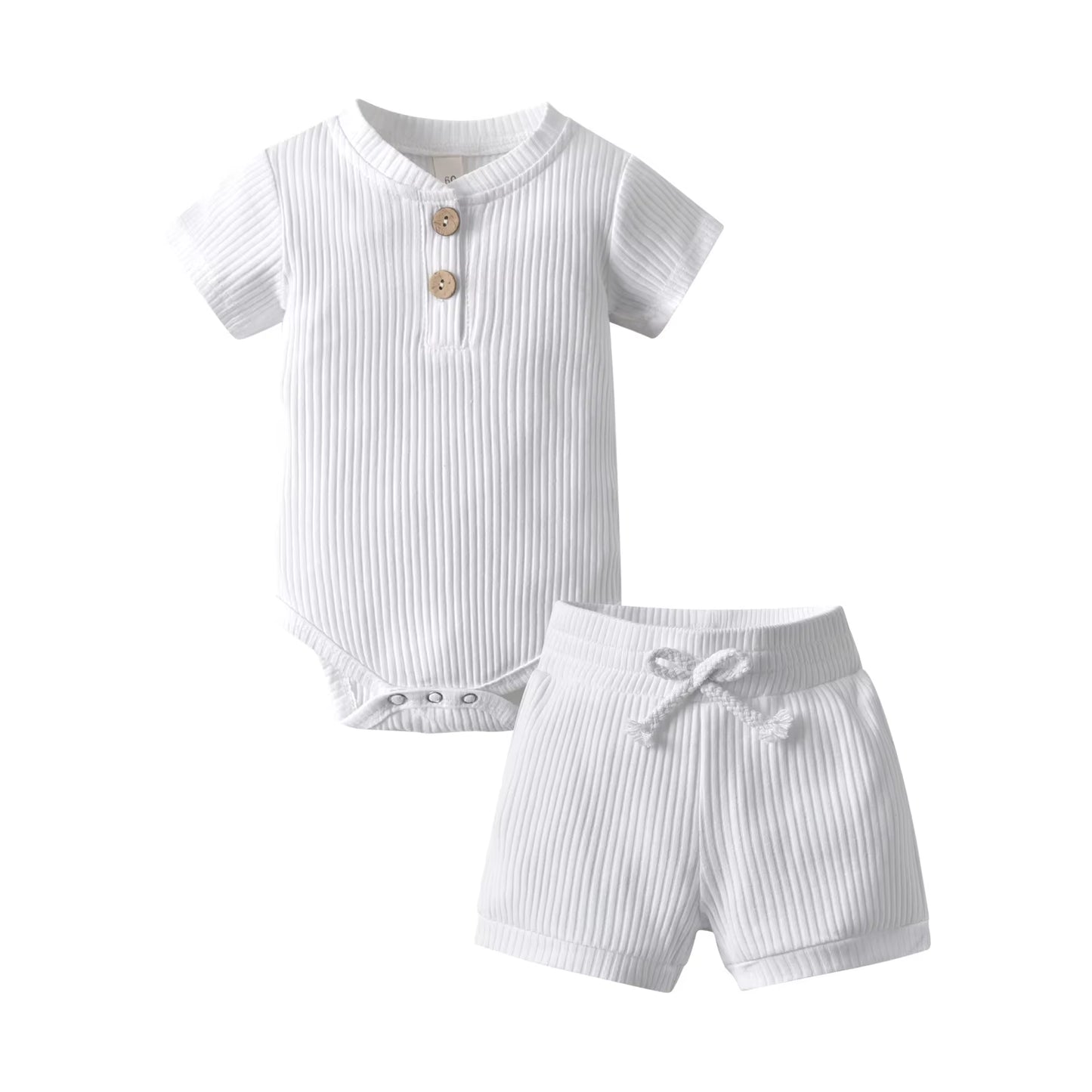 New Summer Newborn Infant Baby Boy Knitted Clothes Set Short Sleeve Romper Bodysuit Top and Shorts Casual Outfit for Boys